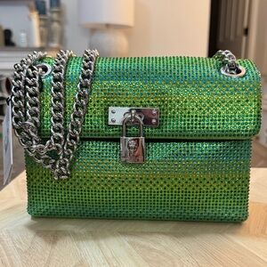NWT Kurt Geiger London Mini Brixton Crossbody Bag with a rhinestone exterior!